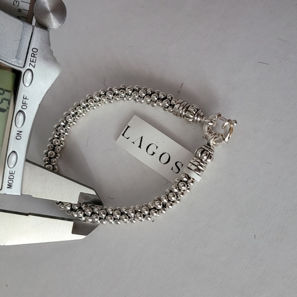 LAGOS Sterling Silver 7mm Caviar Rope Bracelet, size 7 - Picture 5 of 9